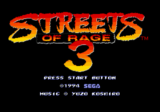 Streets of Rage 3 (USA) Title Screen